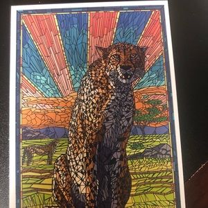 Lantern Press, Cheetah, Mosaic, Postcard